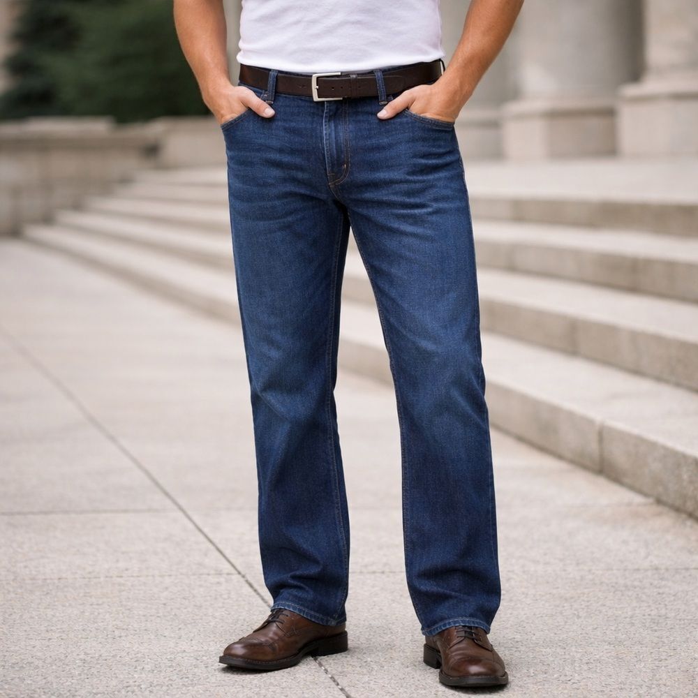 Chaps Ralph Lauren Dark Denim Relaxed Straight Leg Jeans